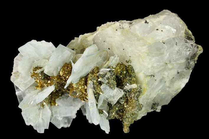 Bladed Barite Crystal Cluster with Quartz & Marcasite - Morocco #160133